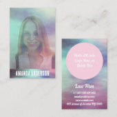 透明カラフル水の色のオーバーレイフォト 名刺 (正面/裏面)