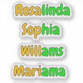 透明カラフル防水キッズ名シール シール (正面)