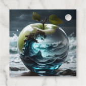 透明ガラスのリンゴで嵐の海 フェイバータグ (裏面)