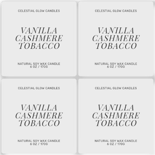 透明キャンドルラベルミニマル製品シール シール (正面)