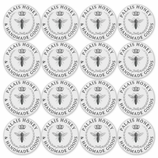 透明クイーンビーアピールプロダクトロゴハニー シール (正面)