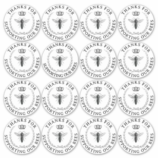 透明クイーンビー養育員の養成に感謝 シール (正面)