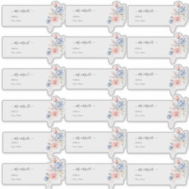 透明ゲストアドレス赤面ブルーH2花 シール