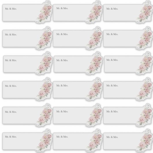 透明ゲストアドレスH2ほこりっぽいバラ シール (正面)