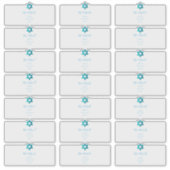 透明ゲスト住所 シールアクアブルー シール (正面)