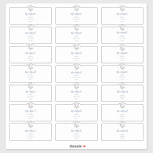 透明ゲスト住所 シール、ネイビーインク シール