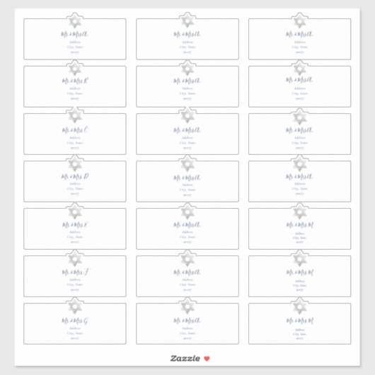 透明ゲスト住所 シール、ネイビーインク シール (シート)