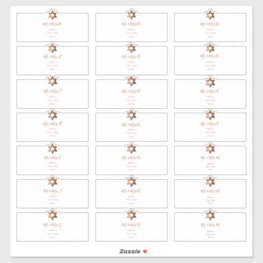 透明ゲスト住所 シール、フェイク銅 シール (シート)