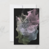 透明シルクエレガントは日付カードを保存 招待状 (正面)