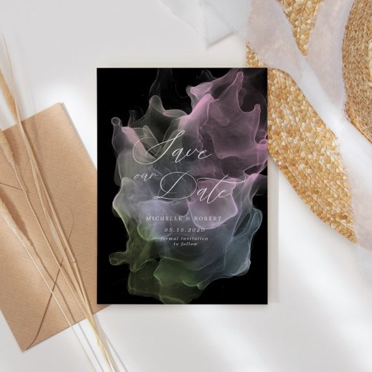 透明シルクエレガントは日付カードを保存 招待状