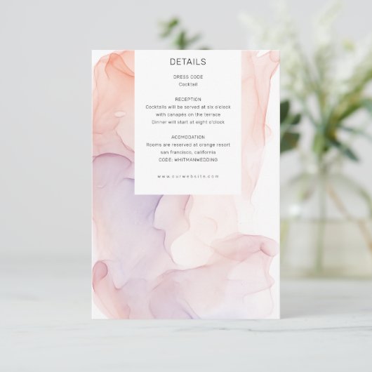 透明シルクエレガントモダン披露宴カード エンクロージャーカード (スタンド正面)