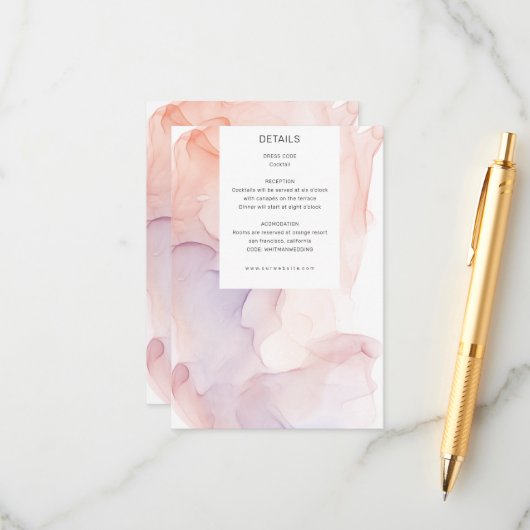 透明シルクエレガントモダン披露宴カード エンクロージャーカード (正面/裏面インサイチュ)