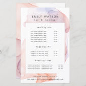 透明シルクモダンサロン価格表 (正面/裏面)