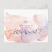 透明シルクモダンブライドメイド招待状 ポストカード (正面)