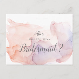 透明シルクモダンブライドメイド招待状 ポストカード