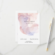 透明シルクモダン縦型RSVPカード