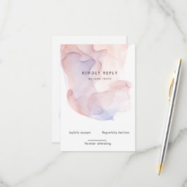 透明シルクモダン縦型RSVPカード 出欠カード