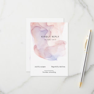 透明シルクモダン縦型RSVPカード 出欠カード