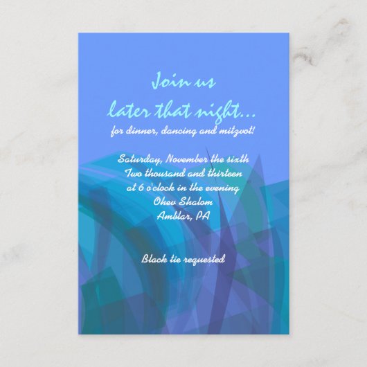 透明スターこうもりバーミッツヴァレセプションカード エンクロージャーカード (正面)