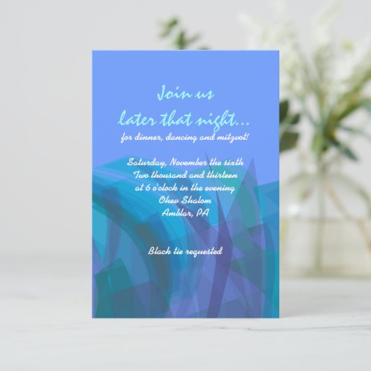 透明スターこうもりバーミッツヴァレセプションカード エンクロージャーカード (スタンド正面)