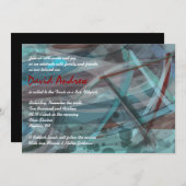 透明スターバー(ユダヤ教の)バル・ミツバー招待状 招待状 (正面/裏面)