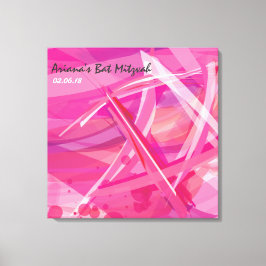 透明スターピンクバルミツワーサインインボード キャンバスプリント