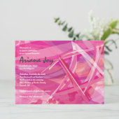 透明スターピンクバルミツワー招待状 招待状 (スタンド正面)