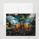 透明スチームパンクワイヤバタフライ ポストカード (正面/裏面)