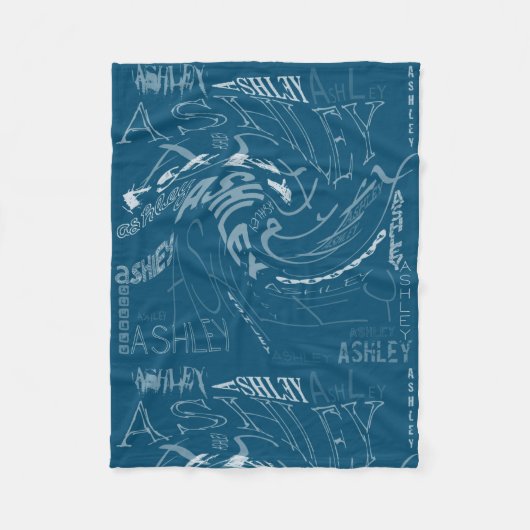 透明スワリング繰り返しアシュリー色を選択 フリースブランケット (正面)