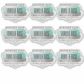 透明ソイキャンドルラベルターコイズ及び銀 シール (正面)