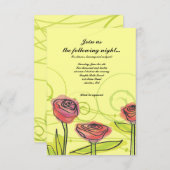 透明バラバルミツワー披露宴パーティーカード 招待状 (正面/裏面)