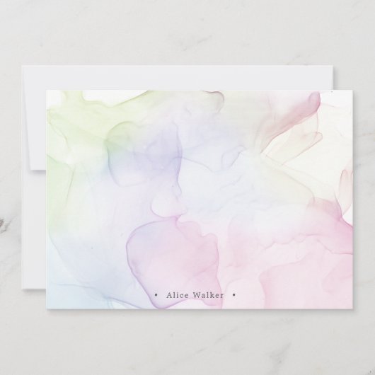 透明パステルシルクモノグラム文房具 ノートカード (正面)