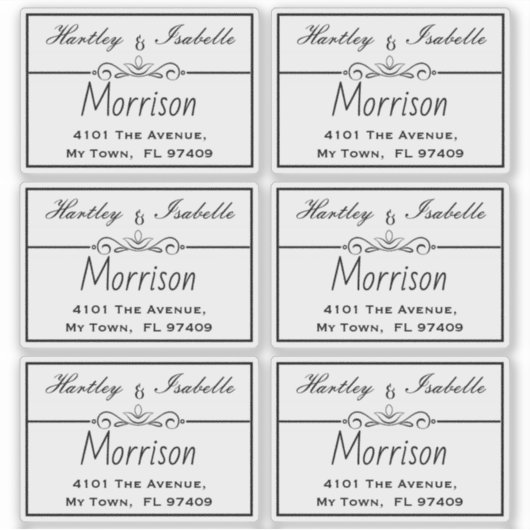 透明パーソナライズされたな澄ん住所 シール (正面)