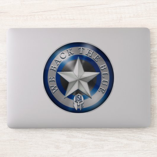 透明ビニールカスタムカット「ブルーをバック」 シール (コンピューター)