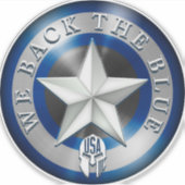 透明ビニールカスタムカット「ブルーをバック」 シール (正面)