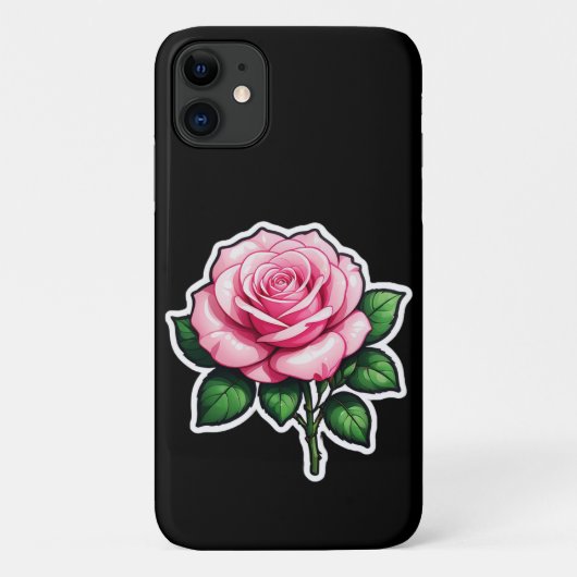 透明ピンクローズフラワーシール Case-Mate iPhoneケース (裏面)