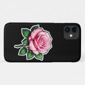 透明ピンクローズフラワーシール Case-Mate iPhoneケース (裏面(横))