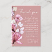 透明フローラほこりっぽいバラ結婚の感謝 プレイスカード (正面)