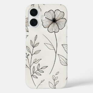 透明フローラエレガンス iPhone 16ケース