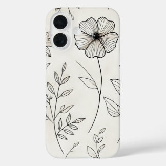 透明フローラエレガンス iPhone 16ケース