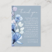 透明フローラダスティ結婚ブルー プレイスカード (正面)