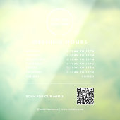 透明ミニマリストロゴ開封時間QRコード ウィンドウサイン (シート3)