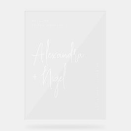 透明ミニマルな階級の結婚歓迎 アクリルサイン