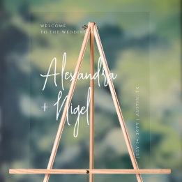 透明ミニマルな階級の結婚歓迎 アクリルサイン