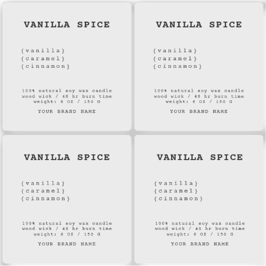 透明ミニマルろうそくラベル シール (正面)