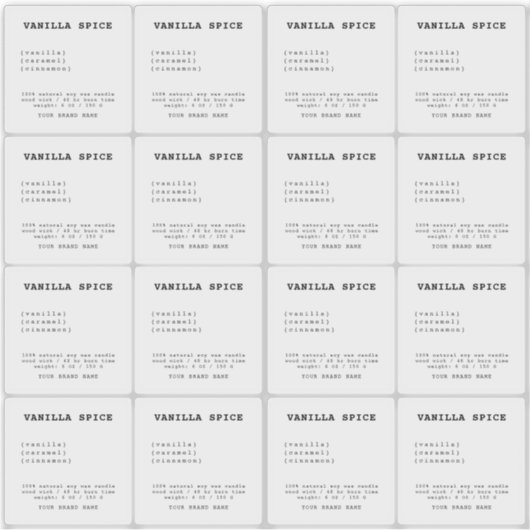 透明ミニマルろうそくラベル シール (正面)