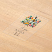 透明メキシカンフィエスタテキーラ&タコス結婚ズ アクリル招待状 (レイダウン)