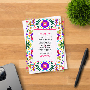 透明メキシカンフィエスタフォークアー結婚ト アクリル招待状