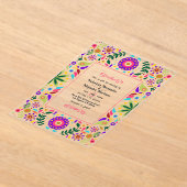 透明メキシカンフィエスタフォークアー結婚ト アクリル招待状 (レイダウン)