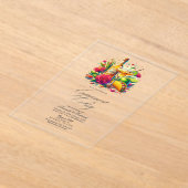 透明メキシカンフィエスタ婚約パーティ アクリル招待状 (レイダウン)